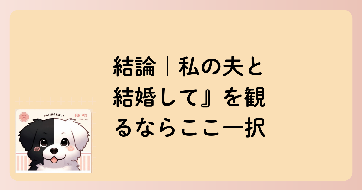 結論|私の夫と結婚して』を観るならここ一択の文字イラスト