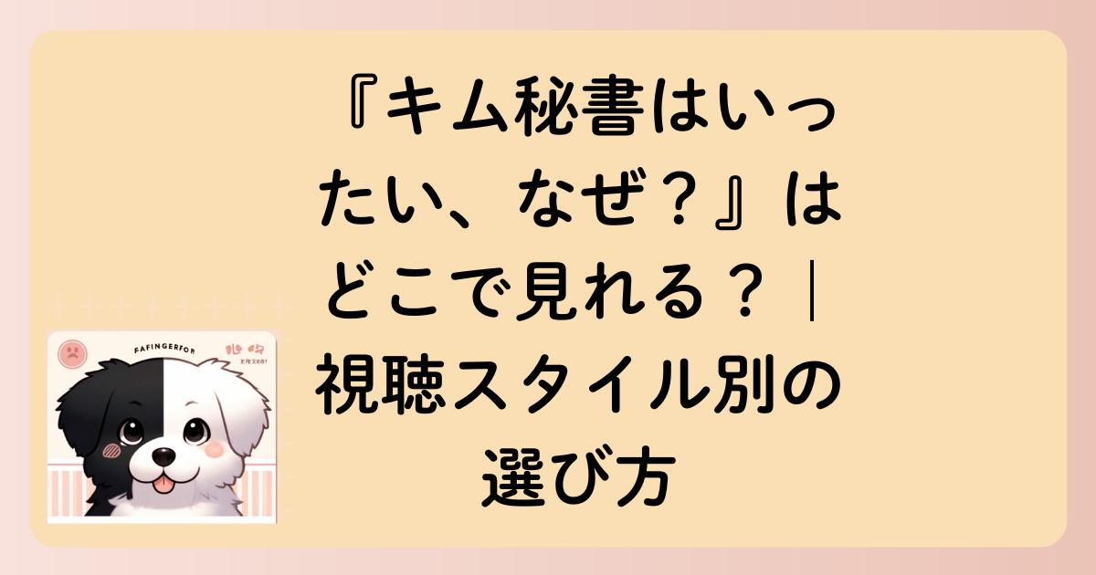 『キム秘書はいったい、なぜ？』はどこで見れる？｜視聴スタイル別の選び方の文字イラスト