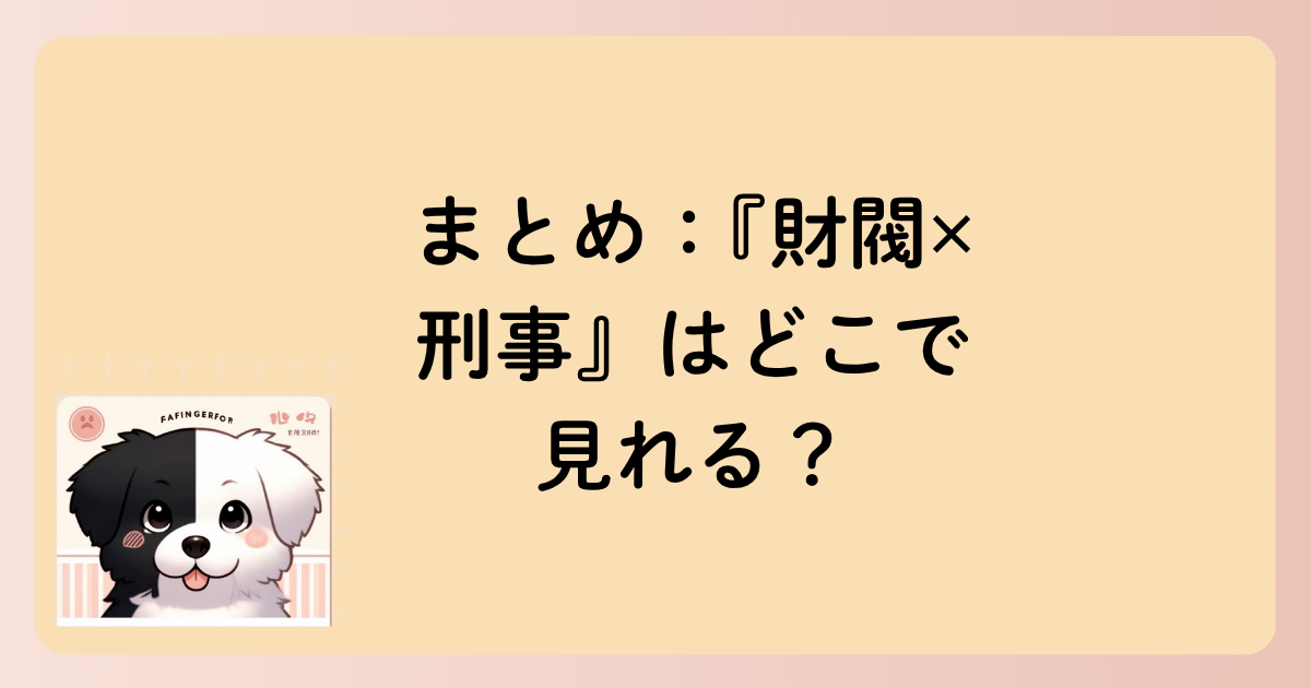 まとめ：『財閥✕刑事』はどこで見れる？の文字イラスト