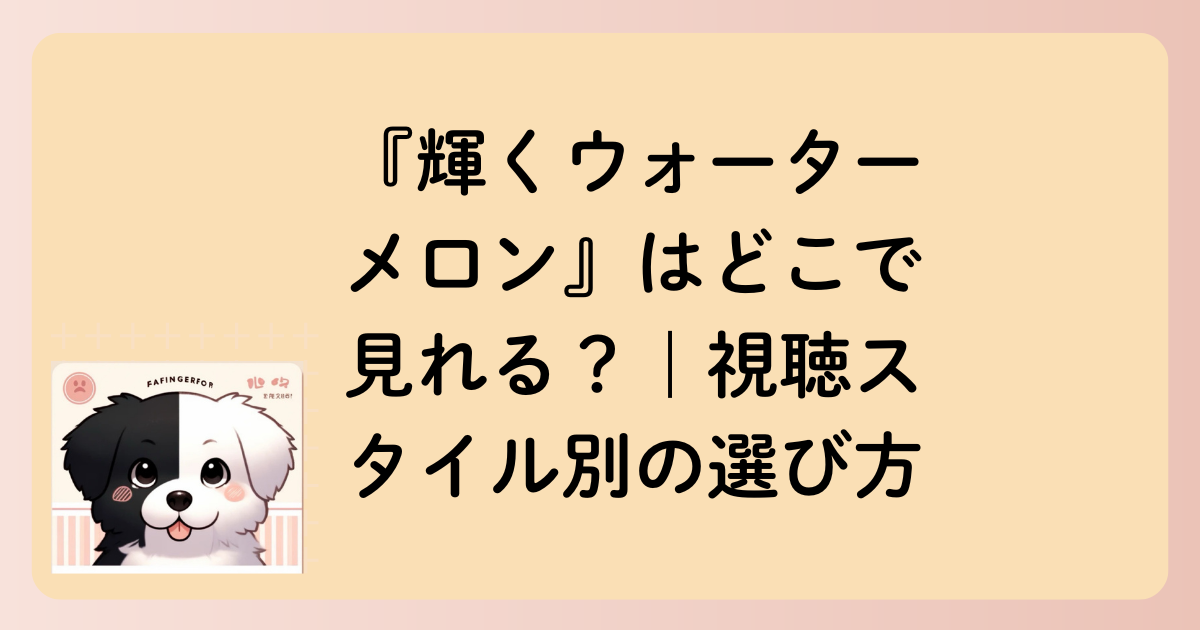 『輝くウォーターメロン』はどこで見れる？｜視聴スタイル別の選び方の文字イラスト