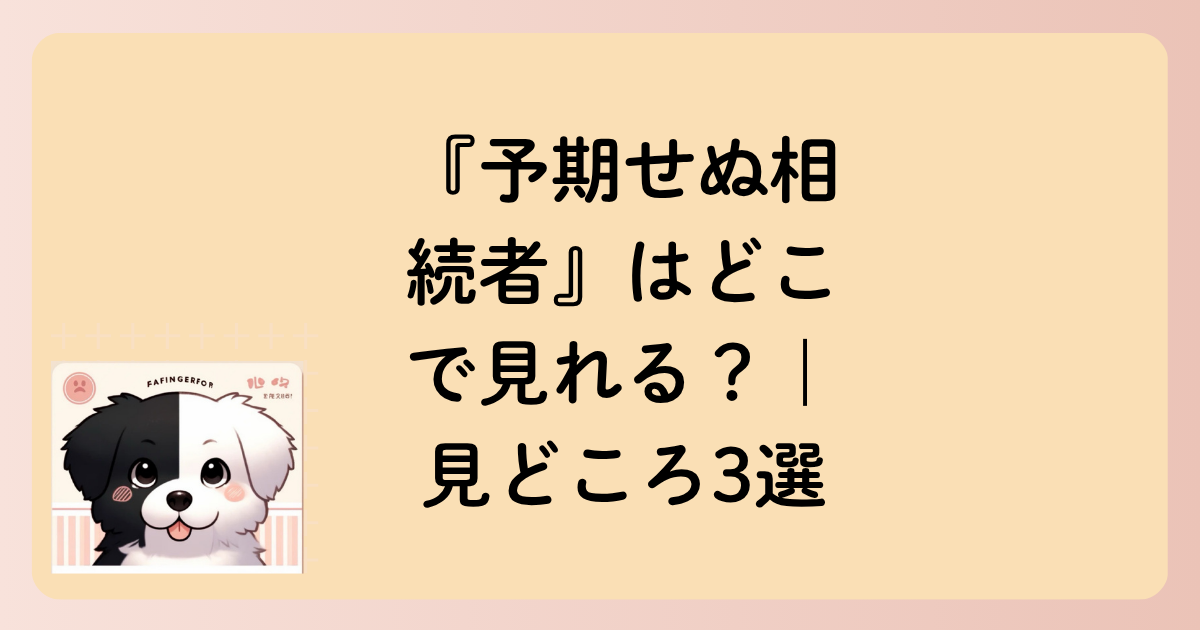 『予期せぬ相続者』はどこで見れる？｜見どころ3選の文字イラスト