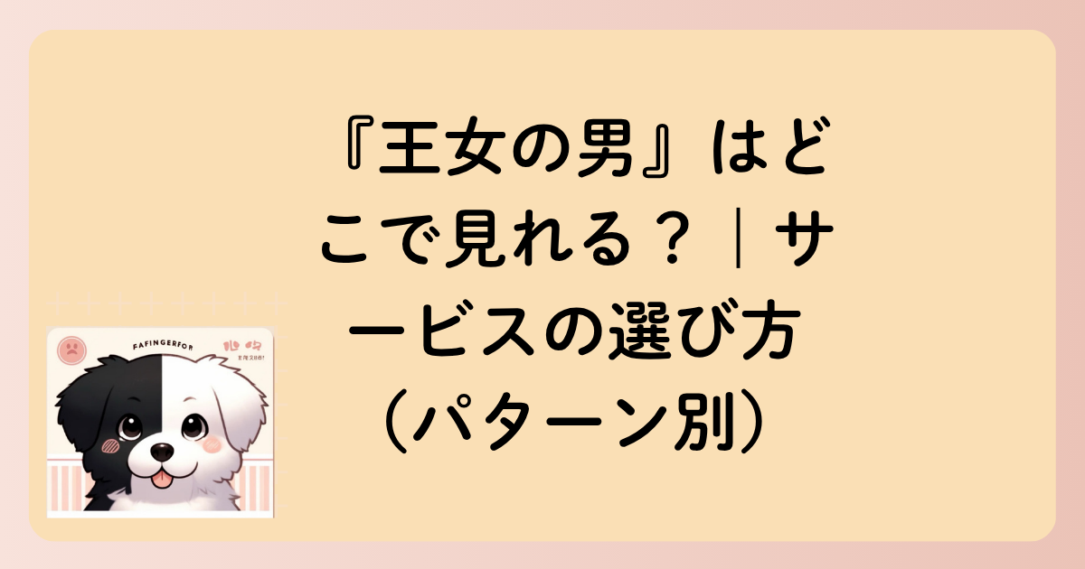『王女の男』はどこで見れる？｜サービスの選び方（パターン別）の文字イラスト
