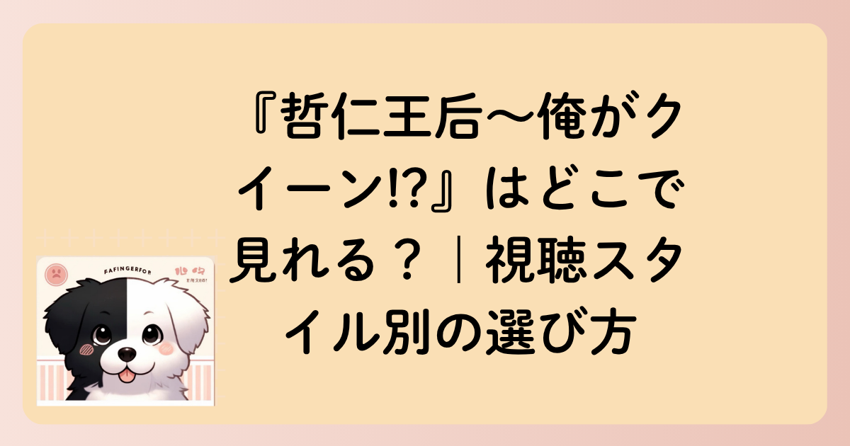 『哲仁王后〜俺がクイーン!?』はどこで見れる？｜視聴スタイル別の選び方の文字イラスト